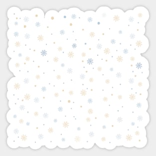 Blue and Gold Snowflake Pattern Sticker